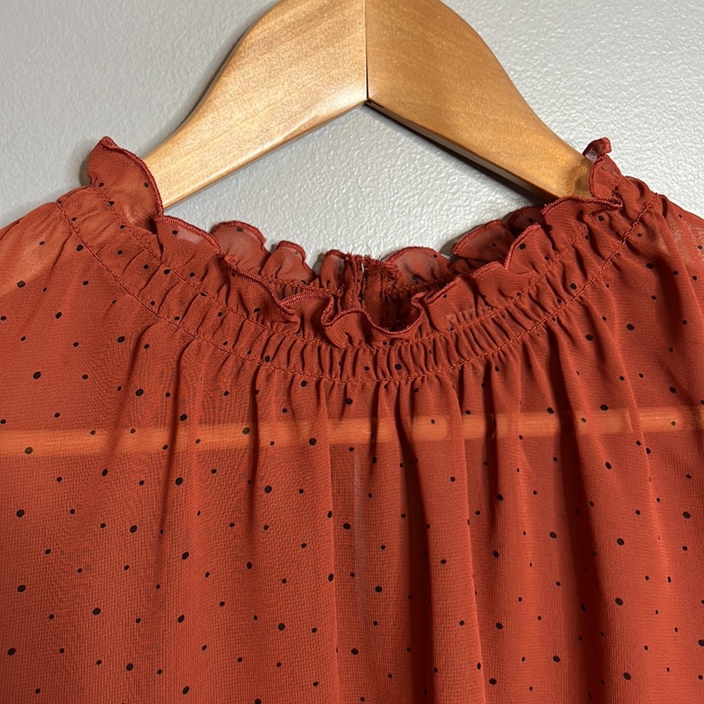 Express Rust With Polka Dots Colored Ruffled Shor… - image 2